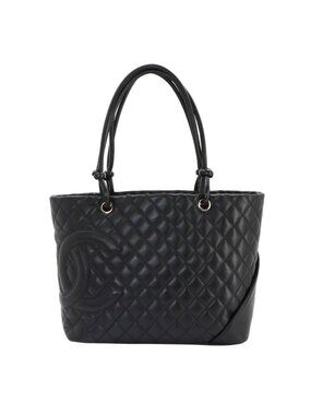Chanel Cambon Line Large Tote Bag Calfskin Black